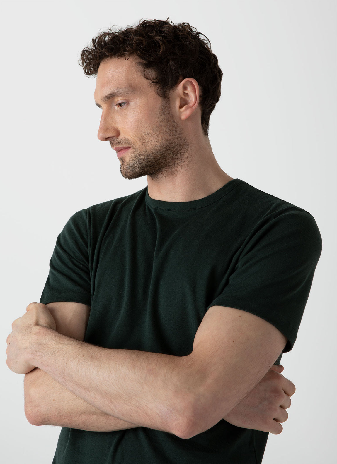 Men's Sea Island Cotton T-shirt in Seaweed