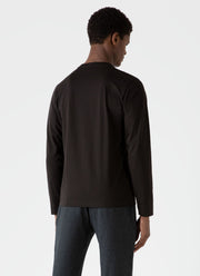 Men's Long Sleeve Riviera Midweight T-shirt in Coffee