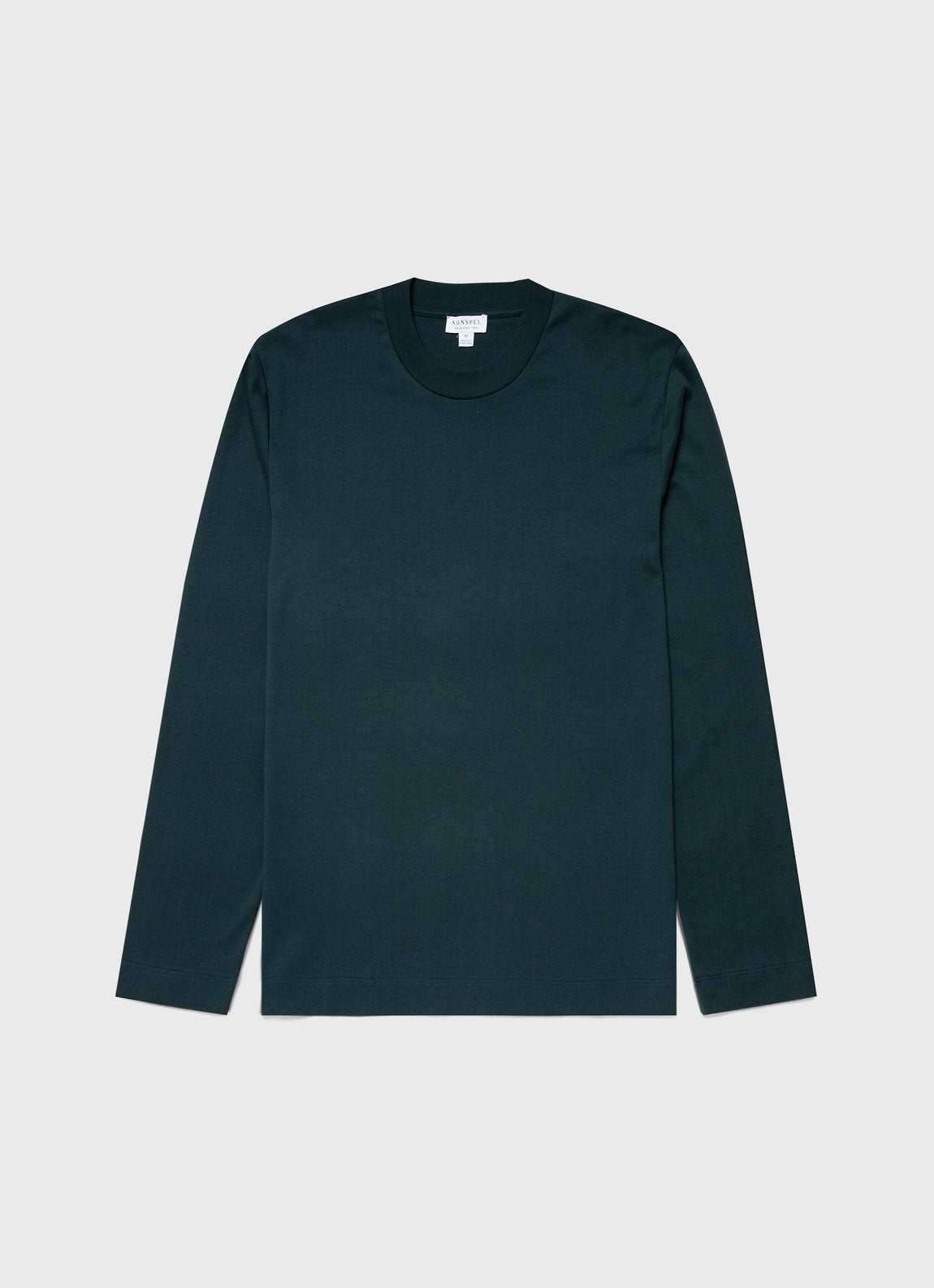 Men's Brushed Cotton Long Sleeve T-shirt in Peacock