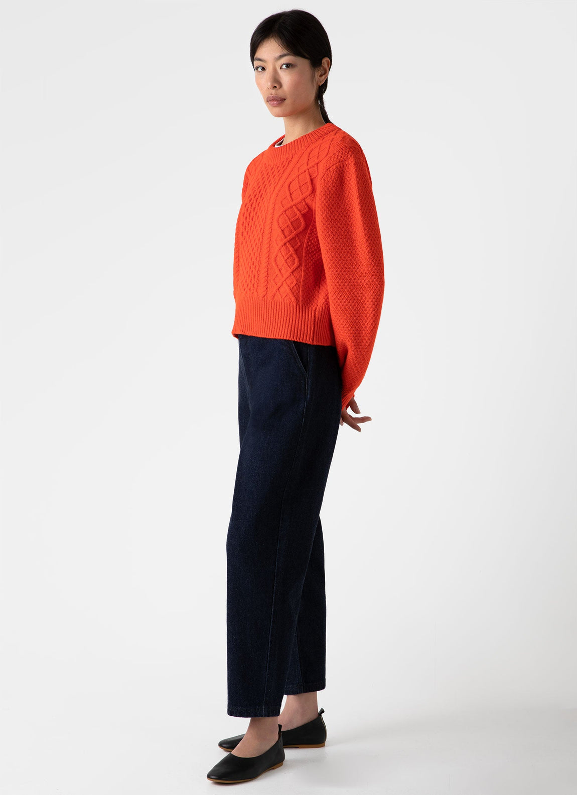 Women's Cable Knit Jumper in Magma