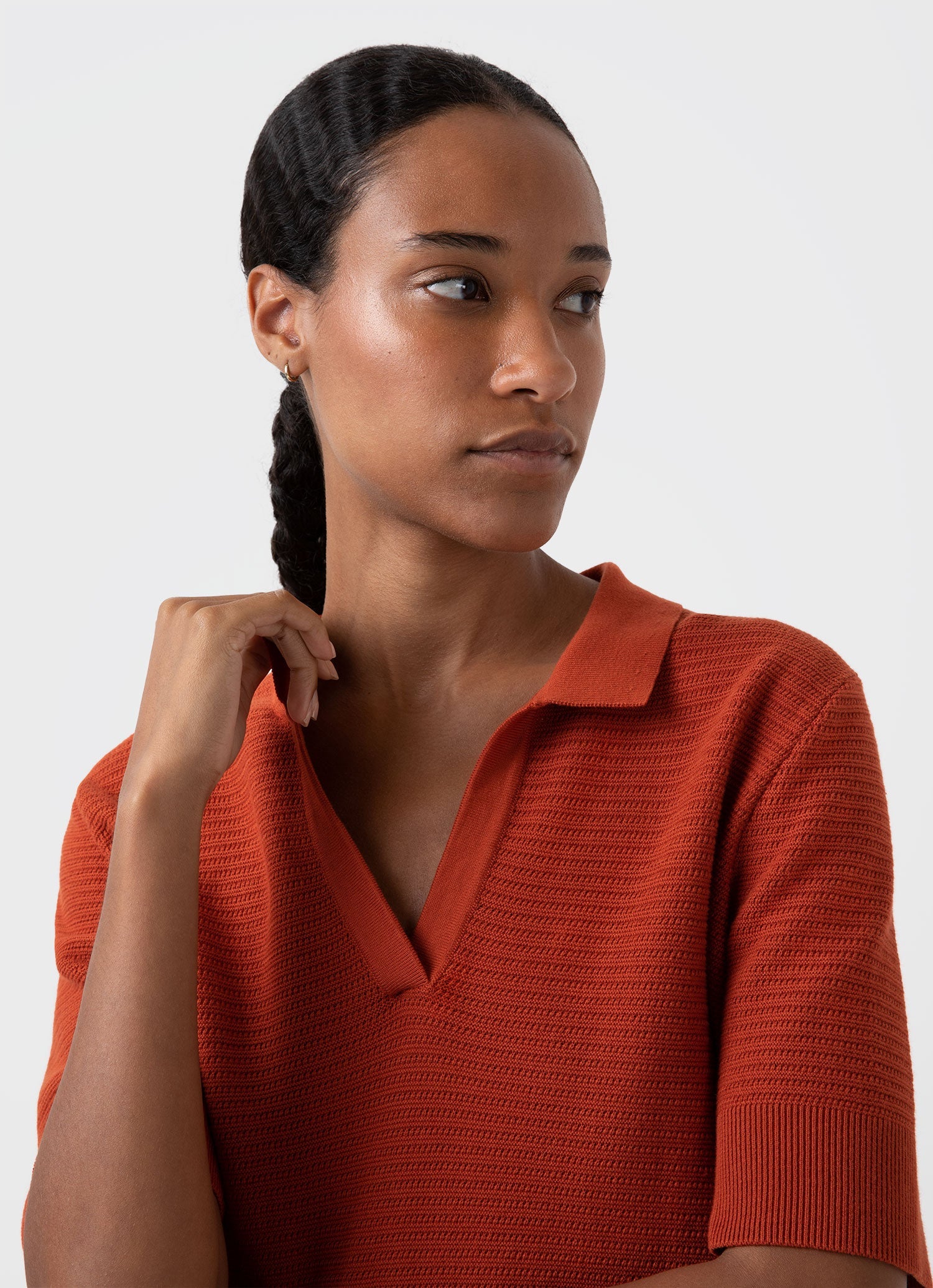 Women's Archive Knit Polo in Burnt Sienna