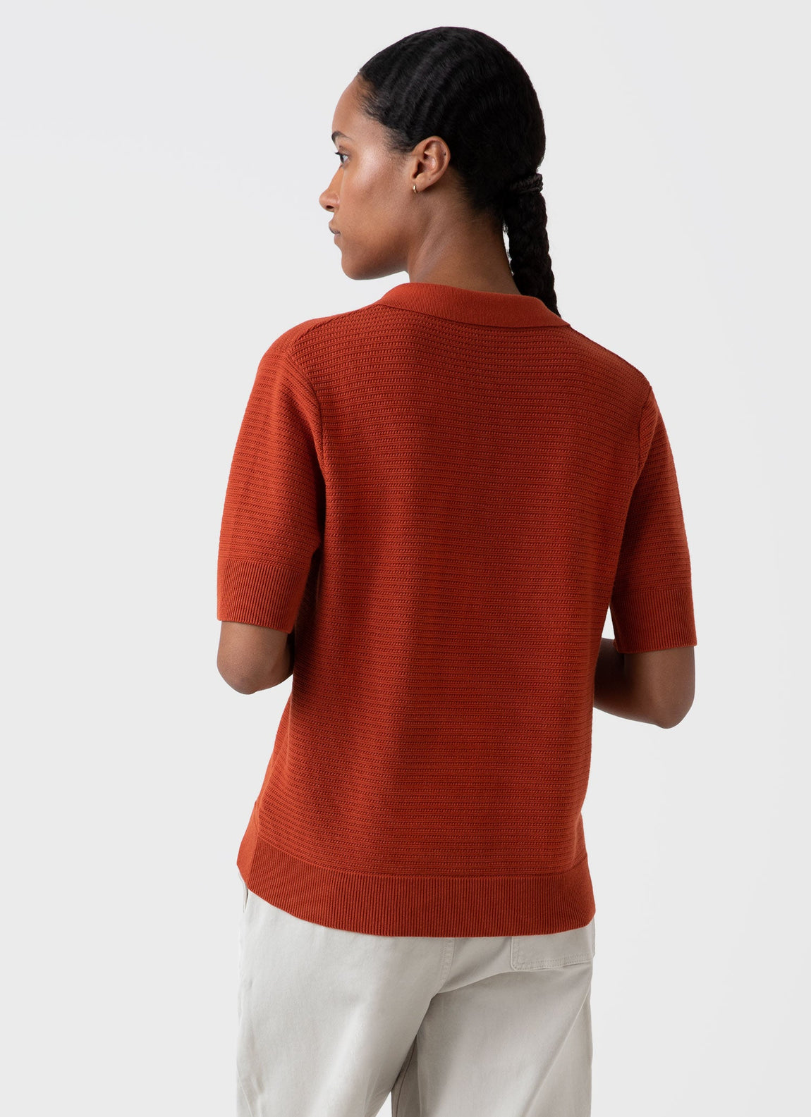 Women's Archive Knit Polo in Burnt Sienna