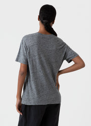 Women's Linen T-shirt in Mid Grey Melange