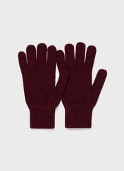 Cashmere Knitted Glove in Port