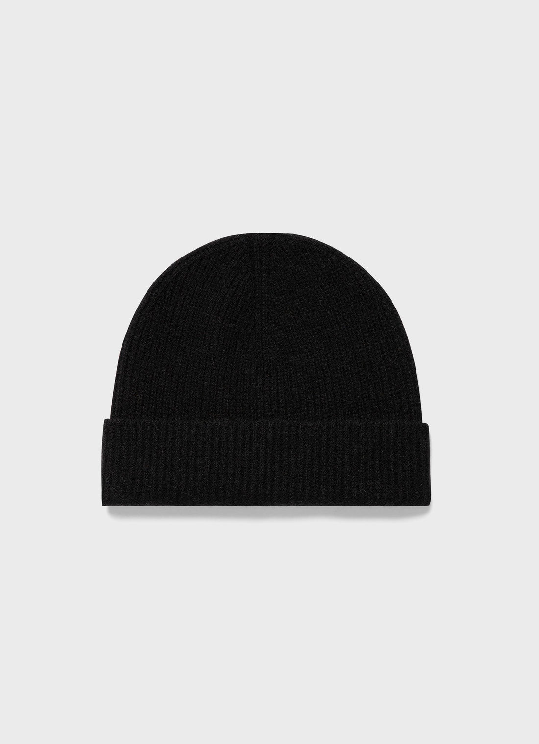 Cashmere Ribbed Hat in Black