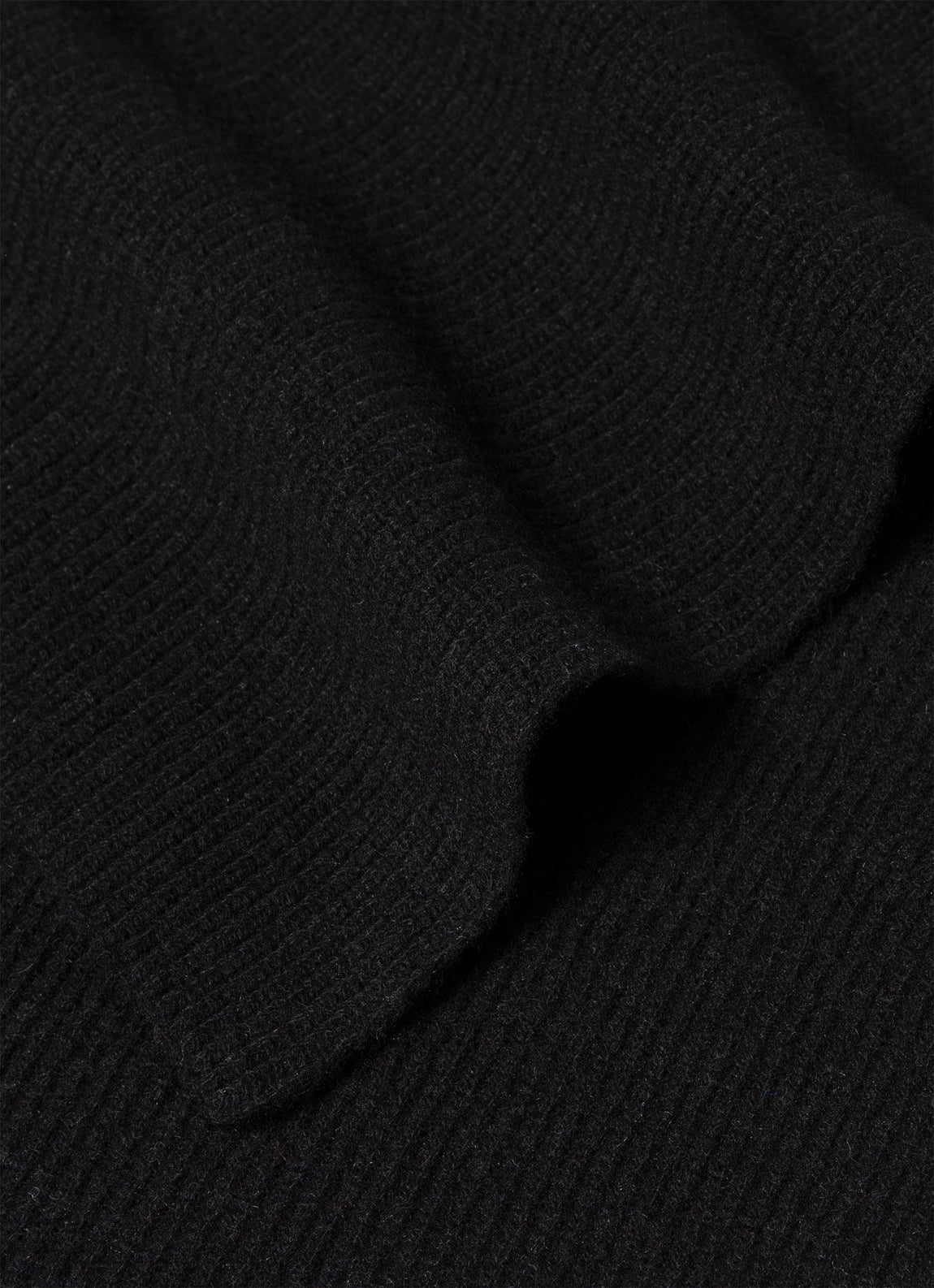 Cashmere Ribbed Scarf in Black