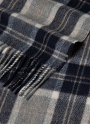 Cashmere Scarf in Navy Check