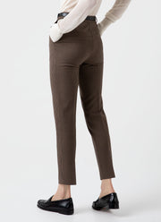 Women's Edie Campbell Tapered Trouser in Black/Tan Check