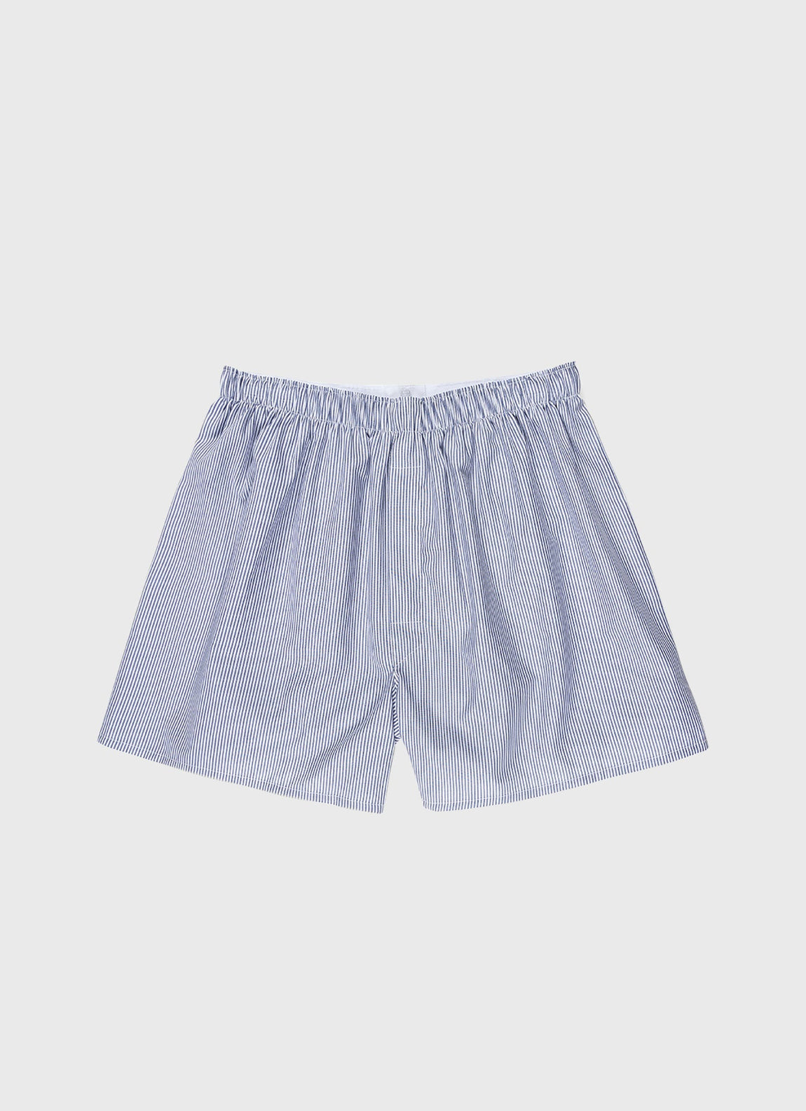 Men's Classic Boxer Shorts in White/Navy Pinstripe