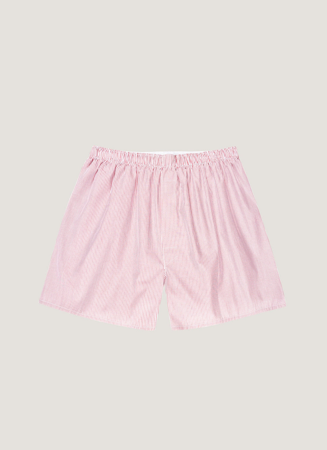 Men's Classic Boxer Shorts in White/Red/Navy Pinstripe