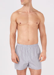 Men's Classic Boxer Shorts in Navy/White Stripe