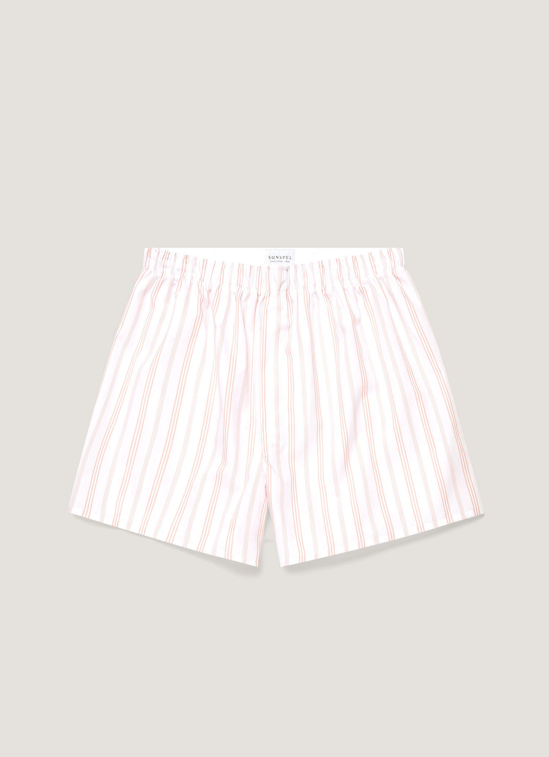 Men's Classic Boxer Shorts in Pale Pink Stripe