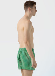 Men's Classic Boxer Short in Green Sun & Clouds