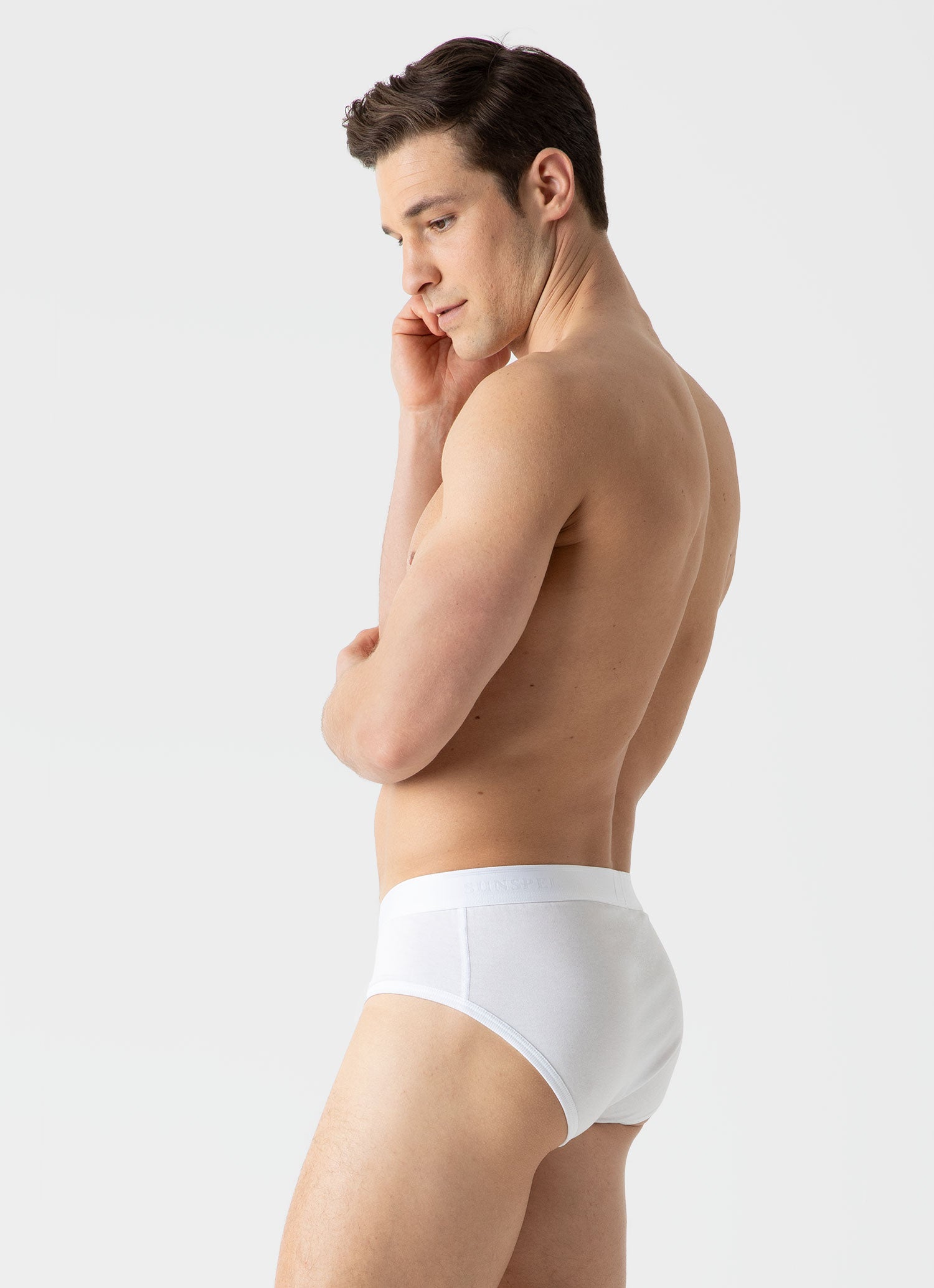 Men's Superfine Cotton Briefs in White