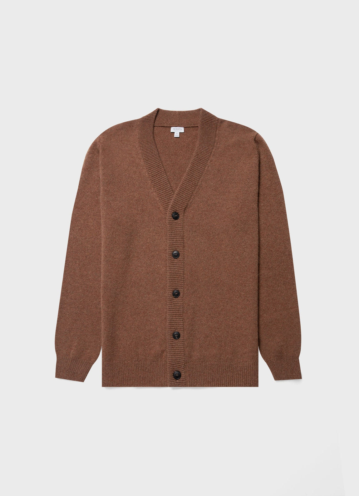 Men's Lambswool Cardigan in Pecan