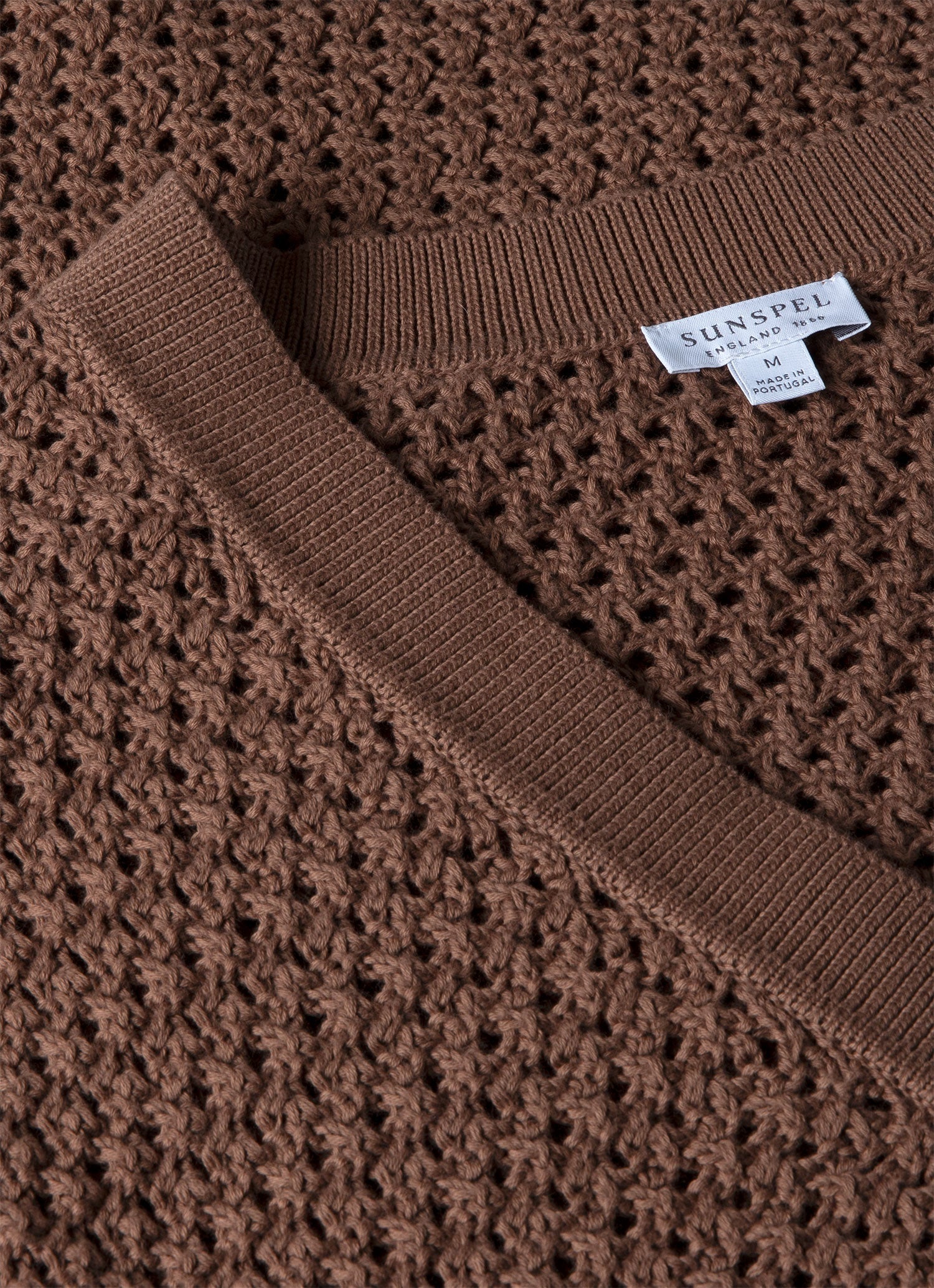 Men's Open Stitch Cardigan in Brown