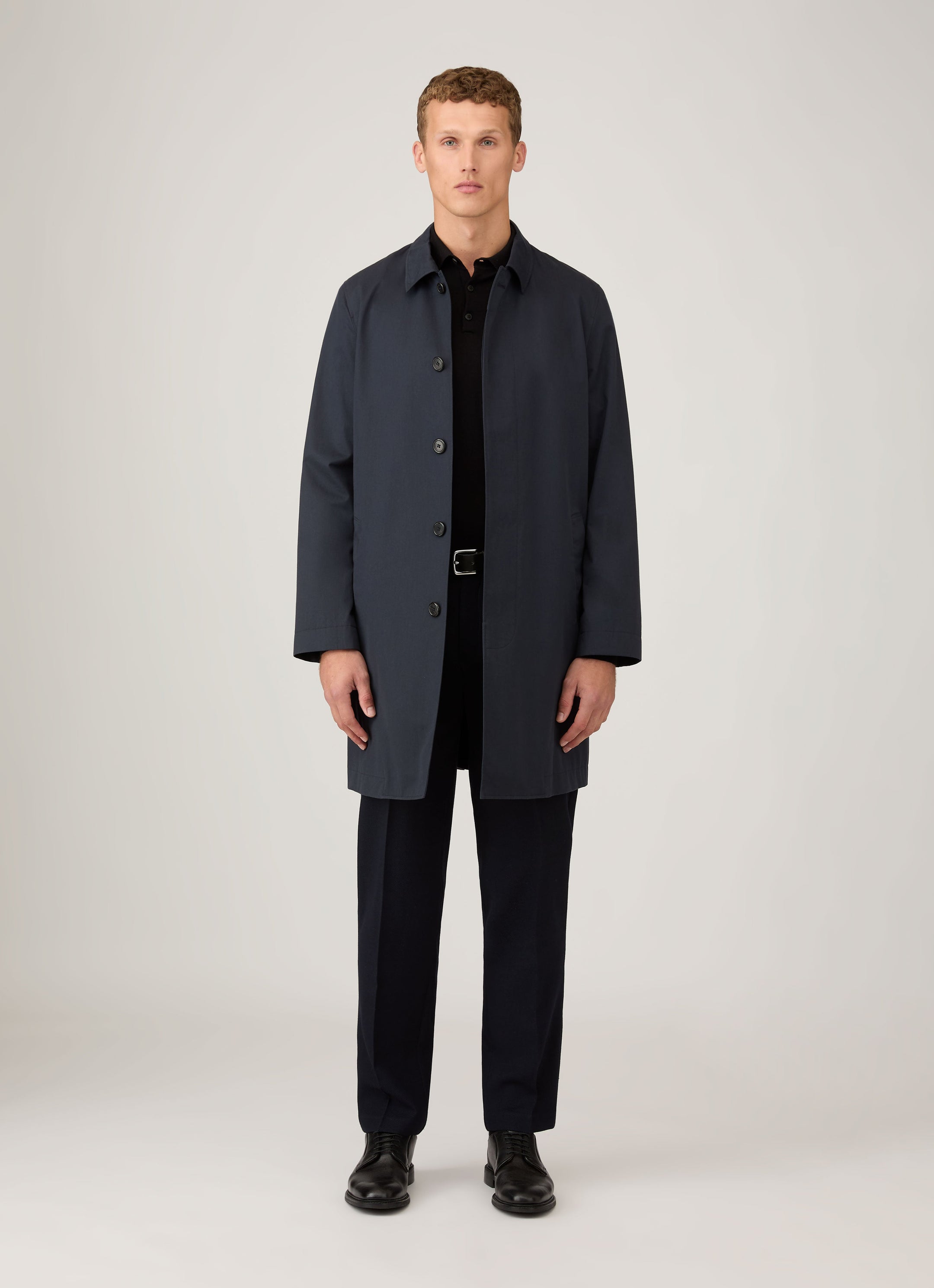 Men's Showerproof Cotton Mac in Navy