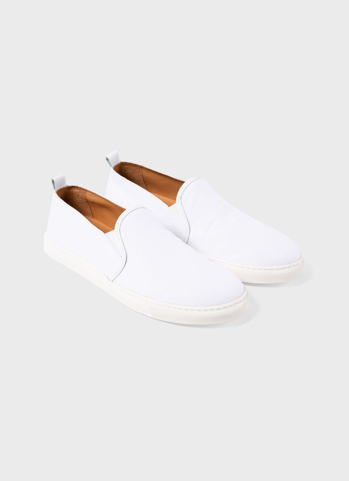 Men's Canvas Slip On Trainer in White