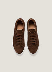 Men's Suede Tennis Shoe in Brown