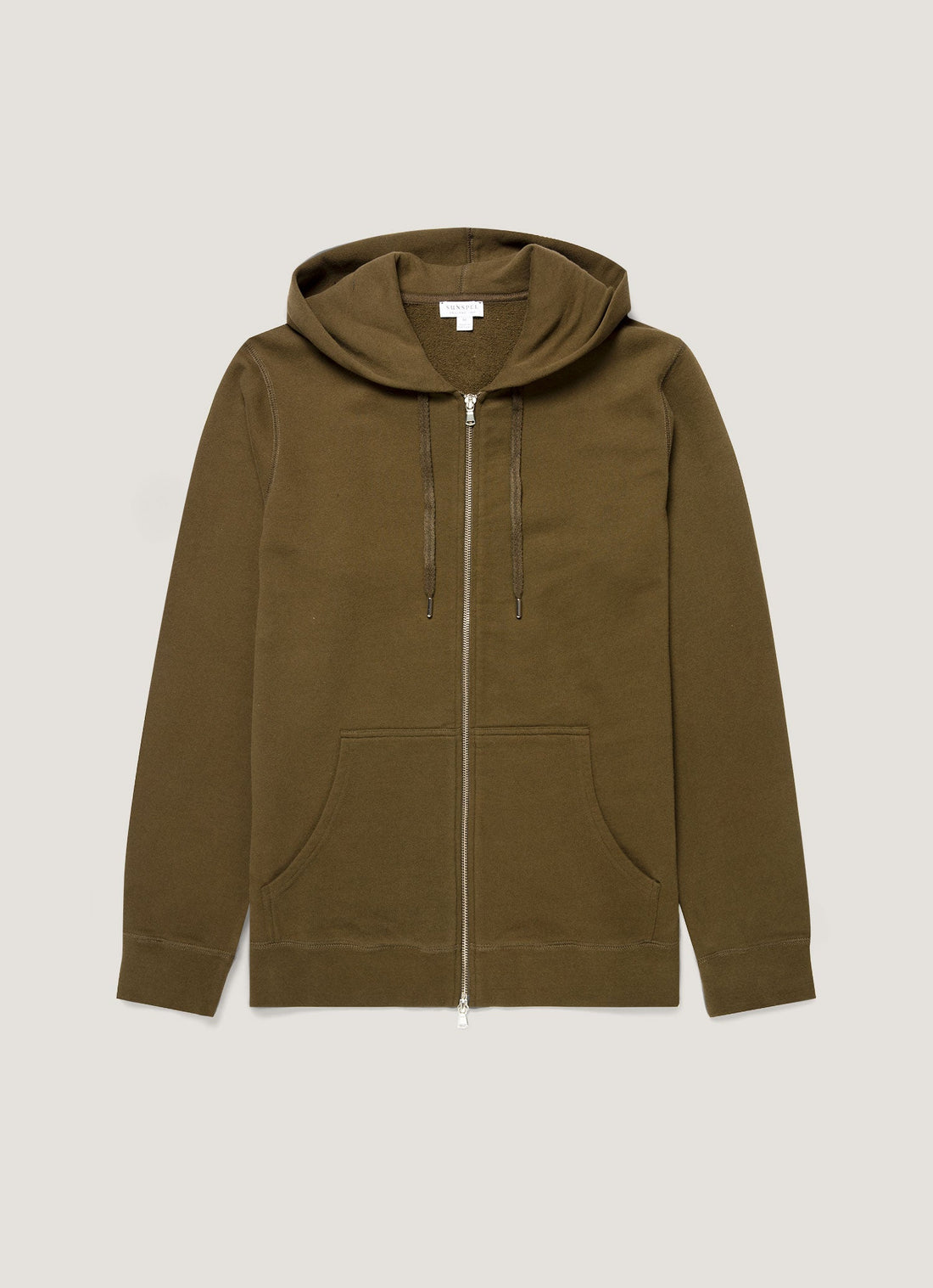 Loopback Kapuzenpullover mit Reißverschluss
