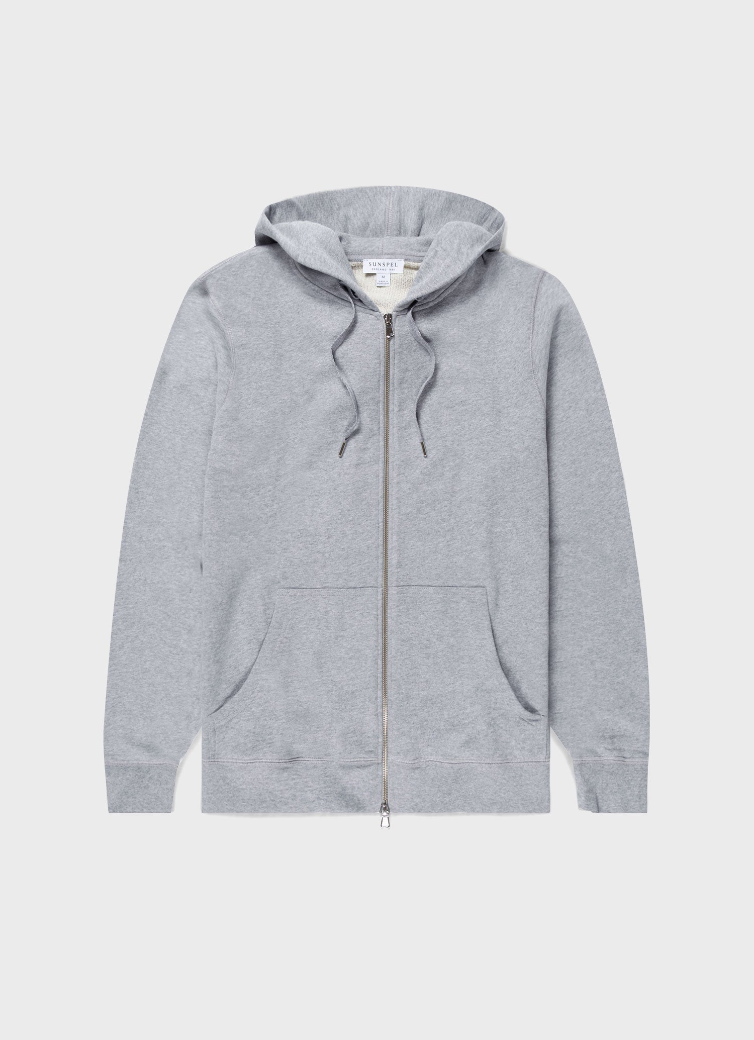 Men's Loopback Zip Hoody in Grey Melange