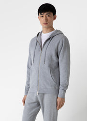 Men's Loopback Zip Hoody in Grey Melange