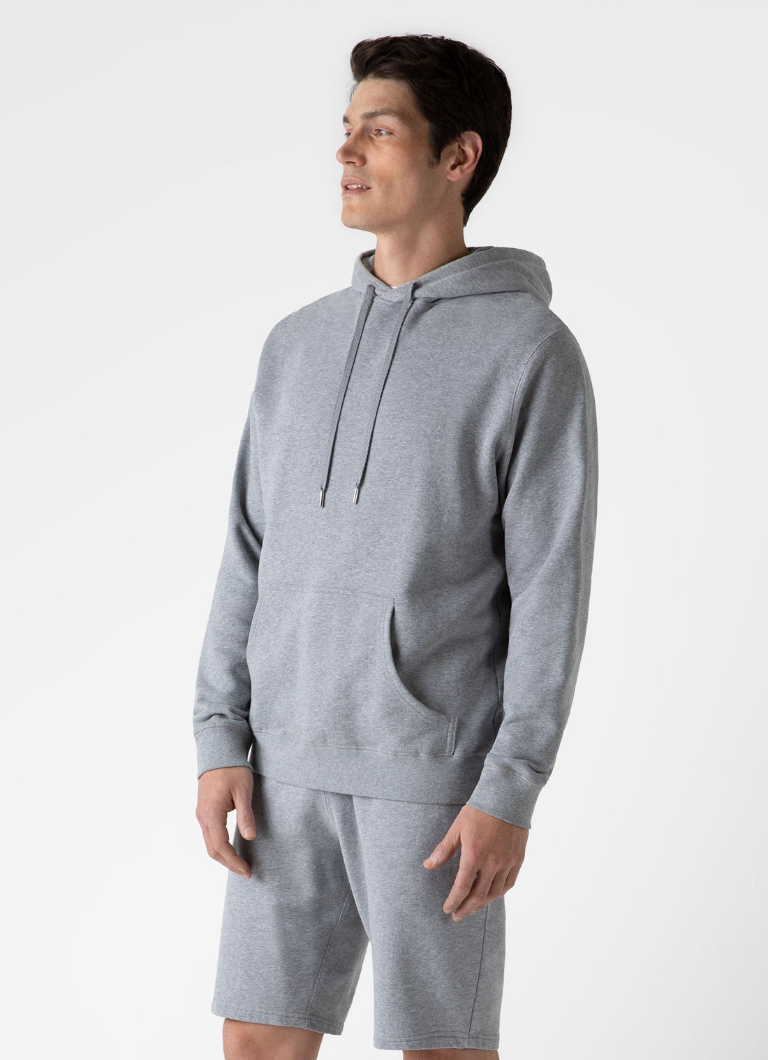 Men's Loopback Hoody in Grey Melange