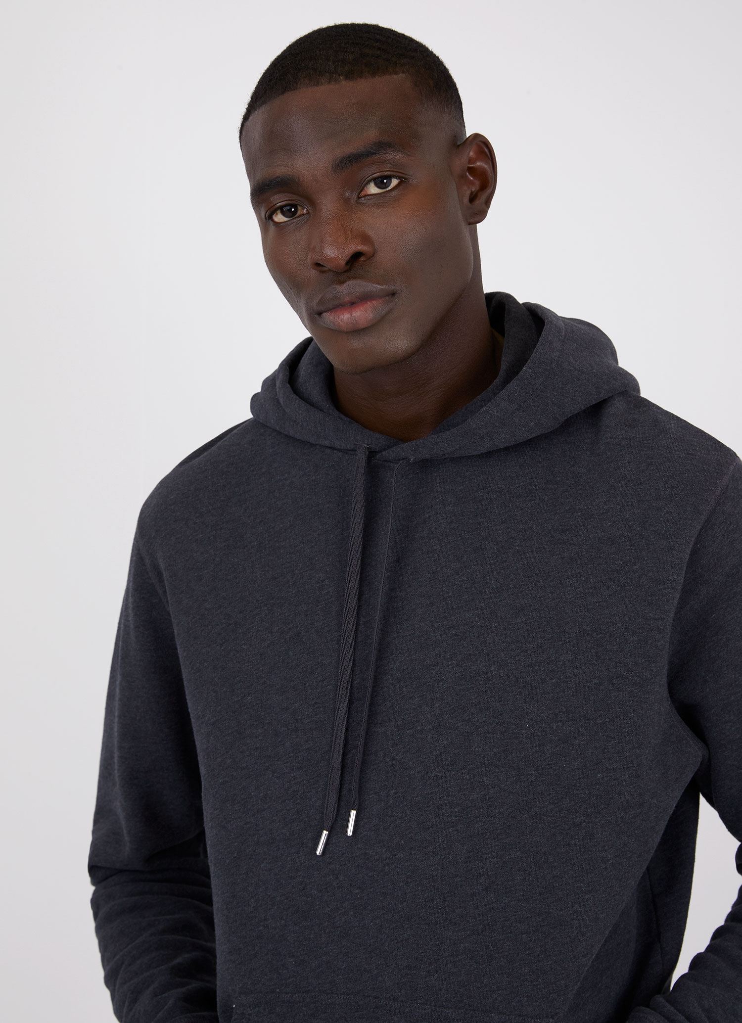 Men's Loopback Hoodie in Anthracite Melange