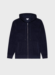 Men's Towelling Hoody in Navy