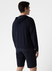 Men's Towelling Hoody in Navy