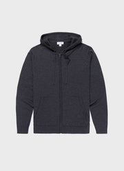 Men's Merino Zip Hoody in Charcoal Melange