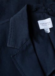 Men's Cotton Linen Unstructured Blazer in Navy