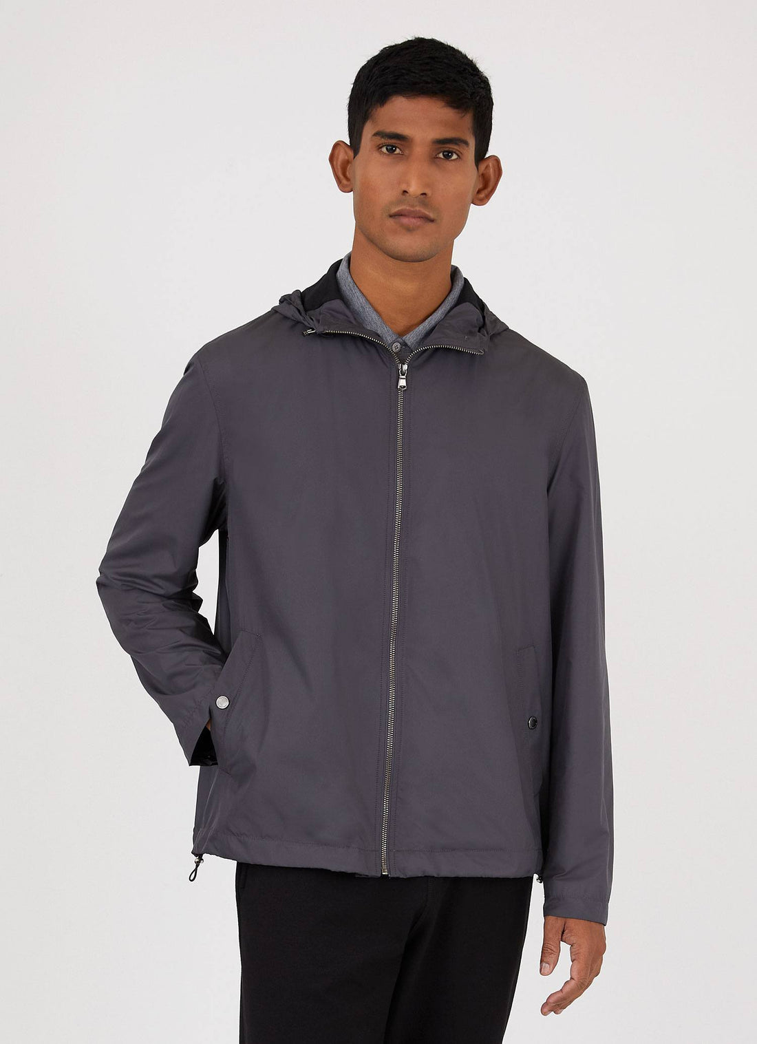 Men's Active Hooded Jacket in Charcoal