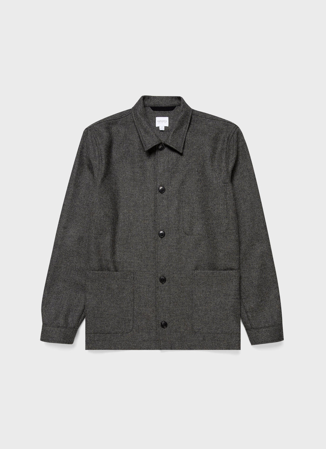 Men's Wool Twin Pocket Jacket in Mid Grey Melange