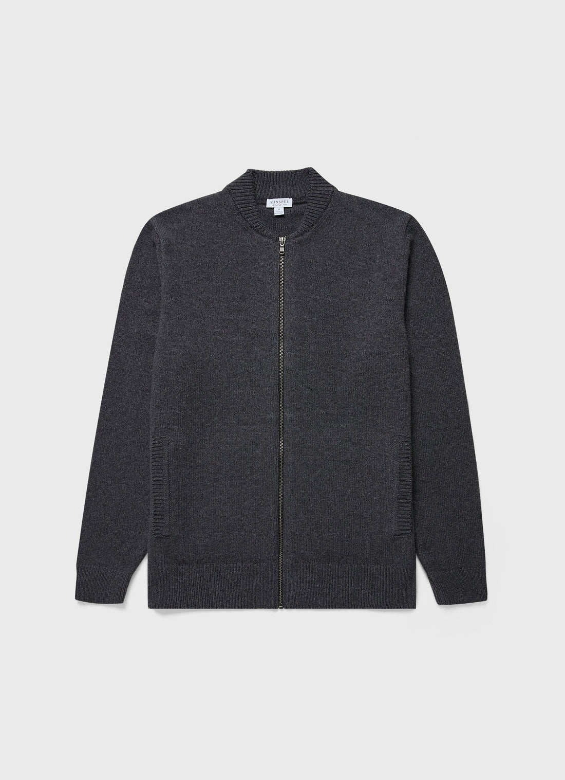 Men's Knit Bomber Jacket in Charcoal Melange