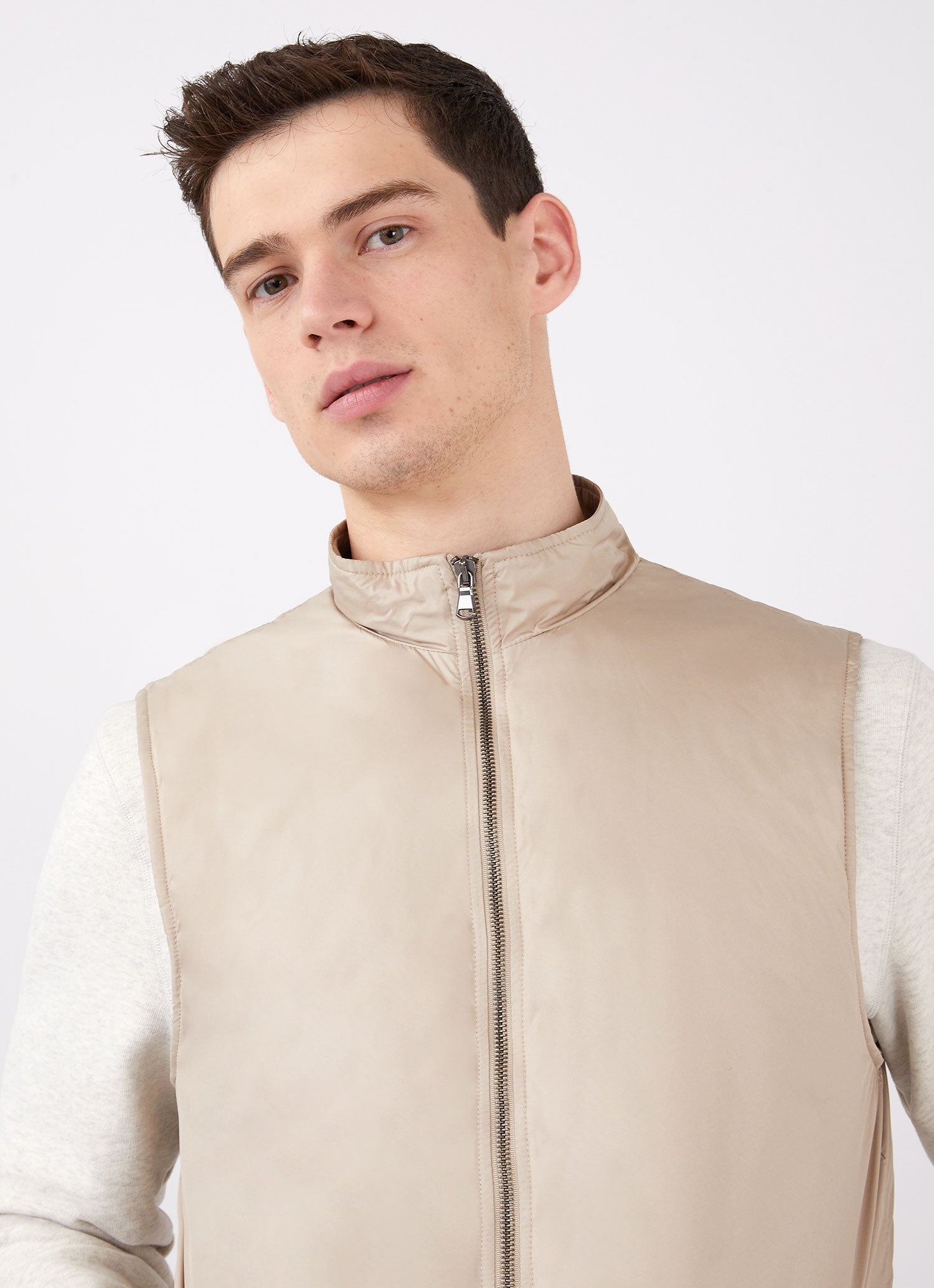 Men's Insulated Gilet in Light Stone