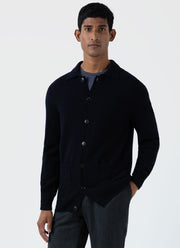 Men's Lambswool Jacket in Dark Navy Mouline