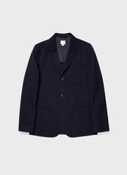 Men's Wool Twill Blazer in Dark Navy