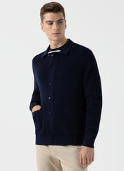 Men's Waffle Stitch Jacket in Navy