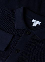 Men's Waffle Stitch Jacket in Navy