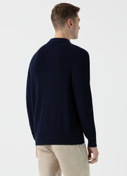 Men's Waffle Stitch Jacket in Navy