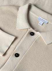 Men's Waffle Stitch Jacket in Ecru