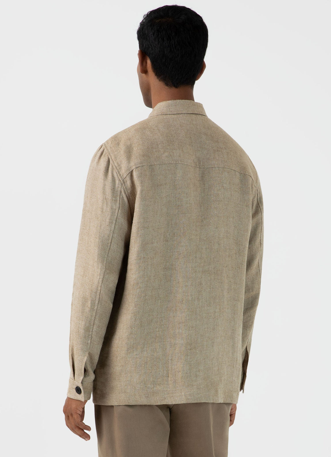 Men's Hopsack Twin Pocket Jacket in Light Stone