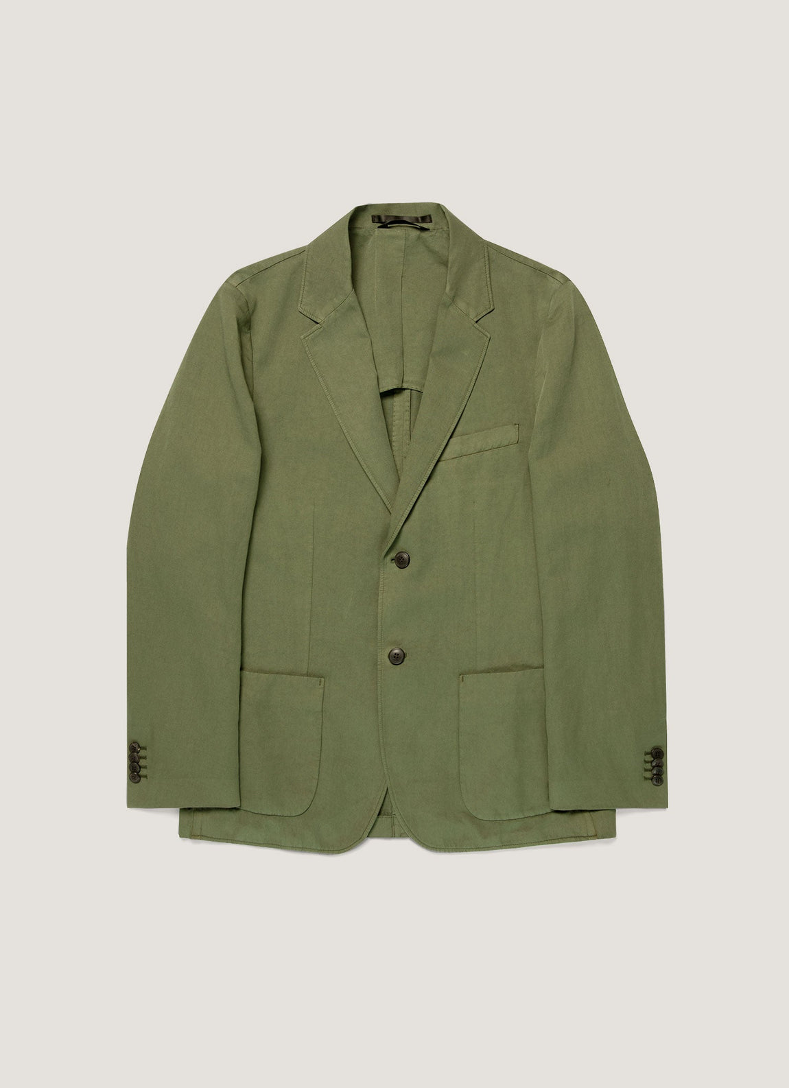 Men's Cotton Linen Two-Piece Suit in Deep Olive