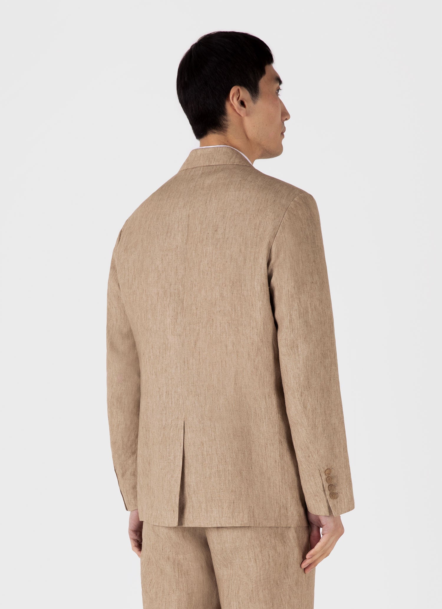 Men's Linen Blazer in Dune Melange
