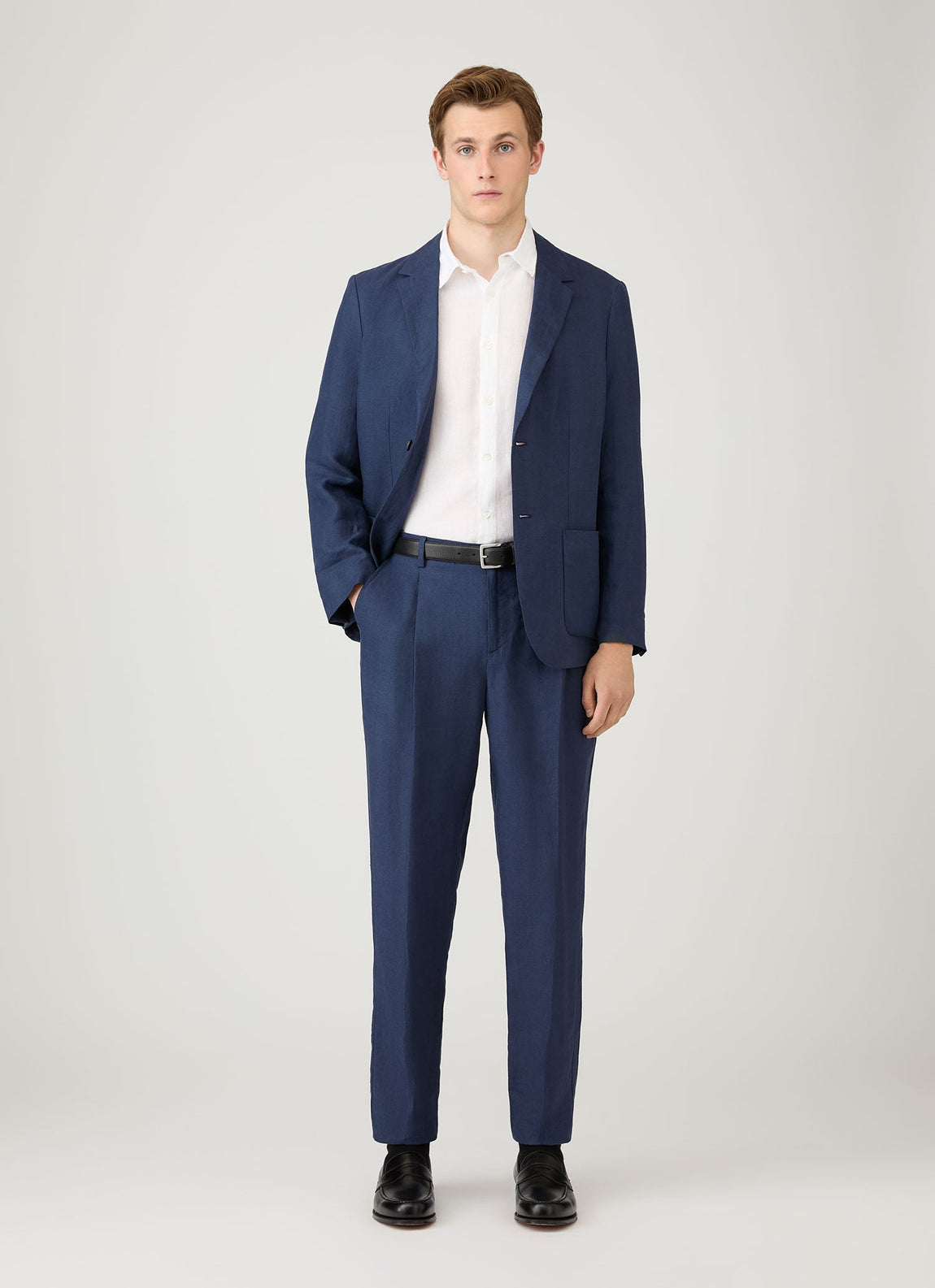 Men's Linen Blazer in Light Navy