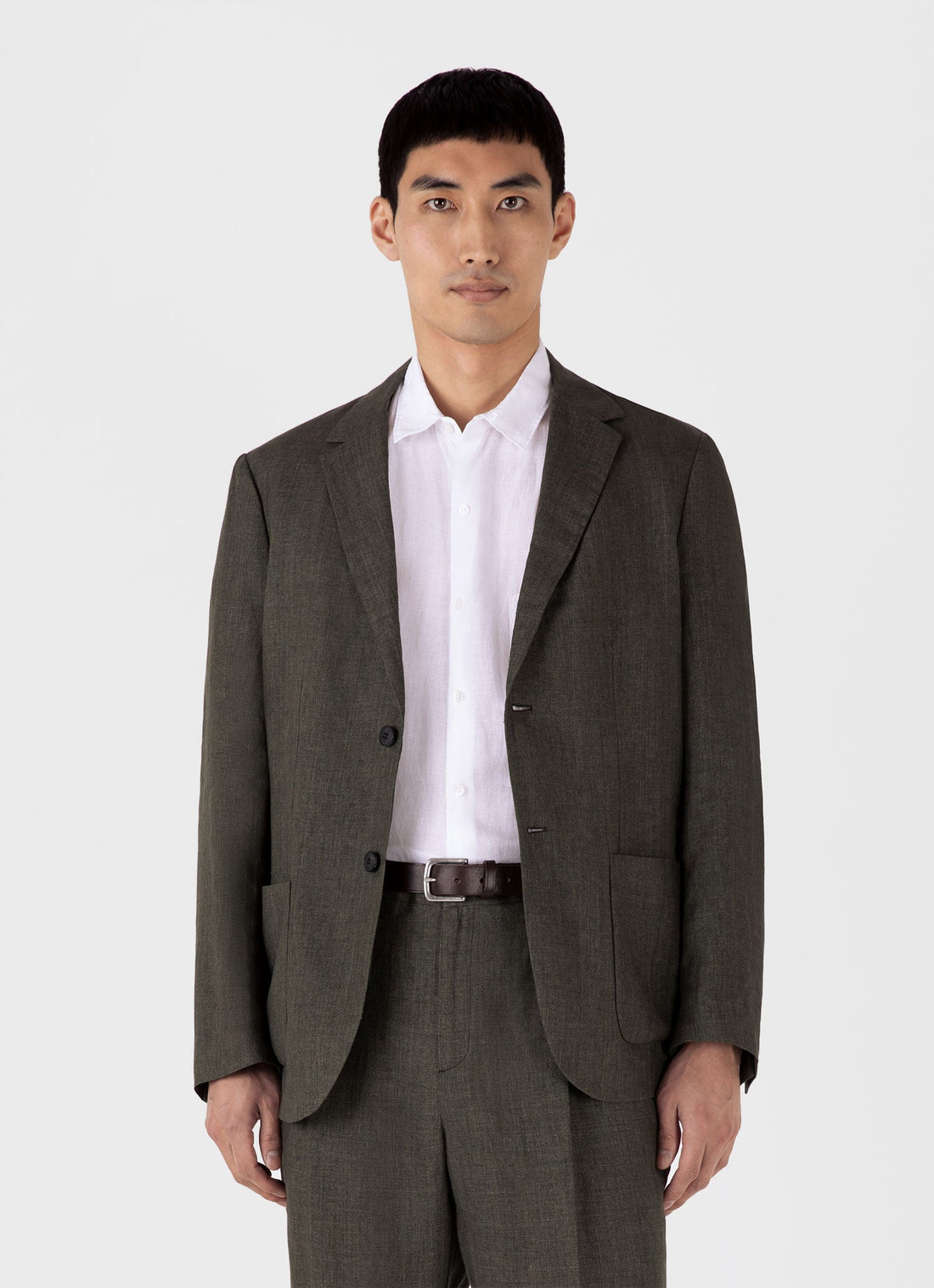 Men's Linen Blazer in Hunter Green