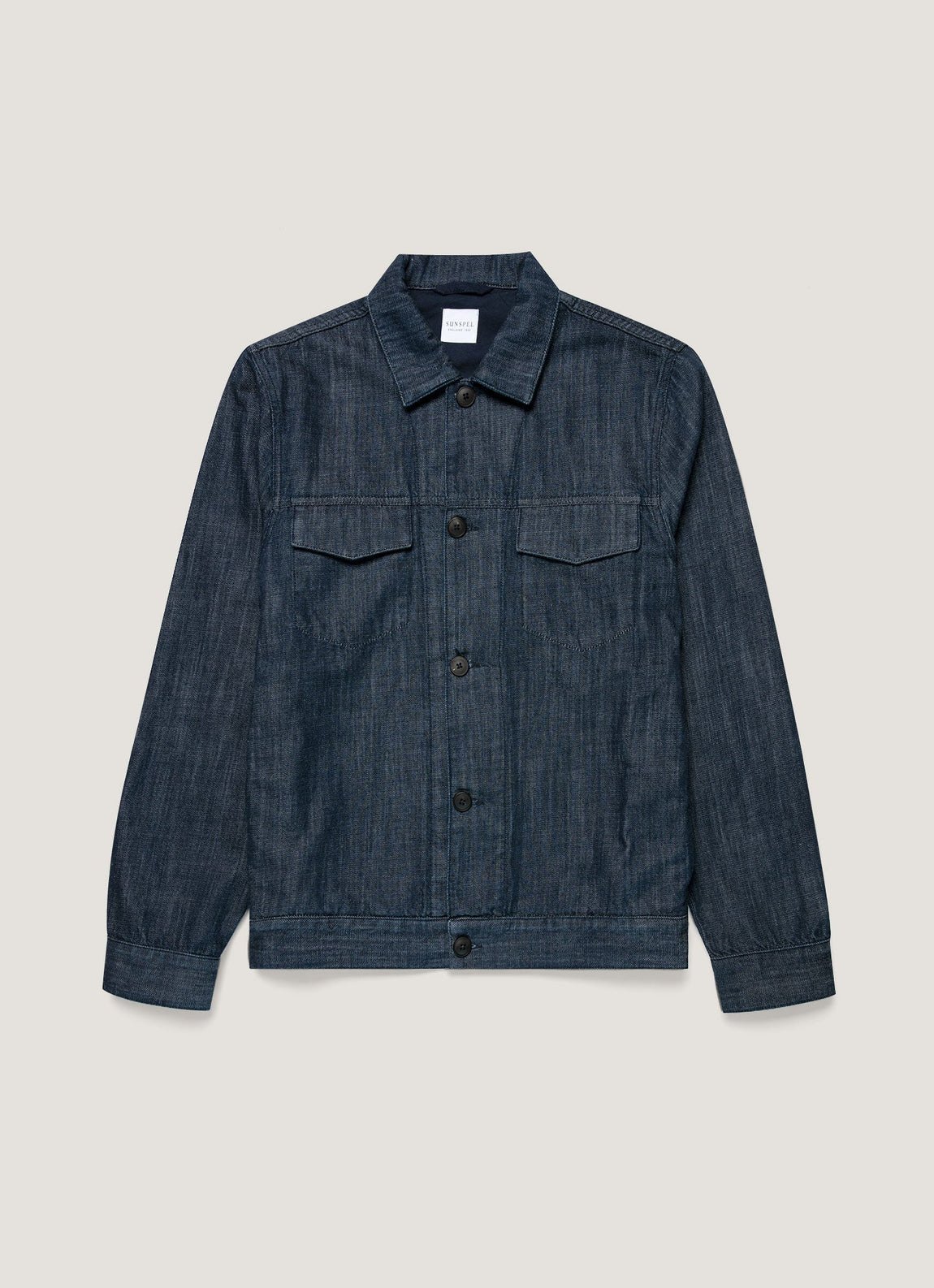 Men's Japanese Denim Trucker Jacket in Rinse Wash Denim