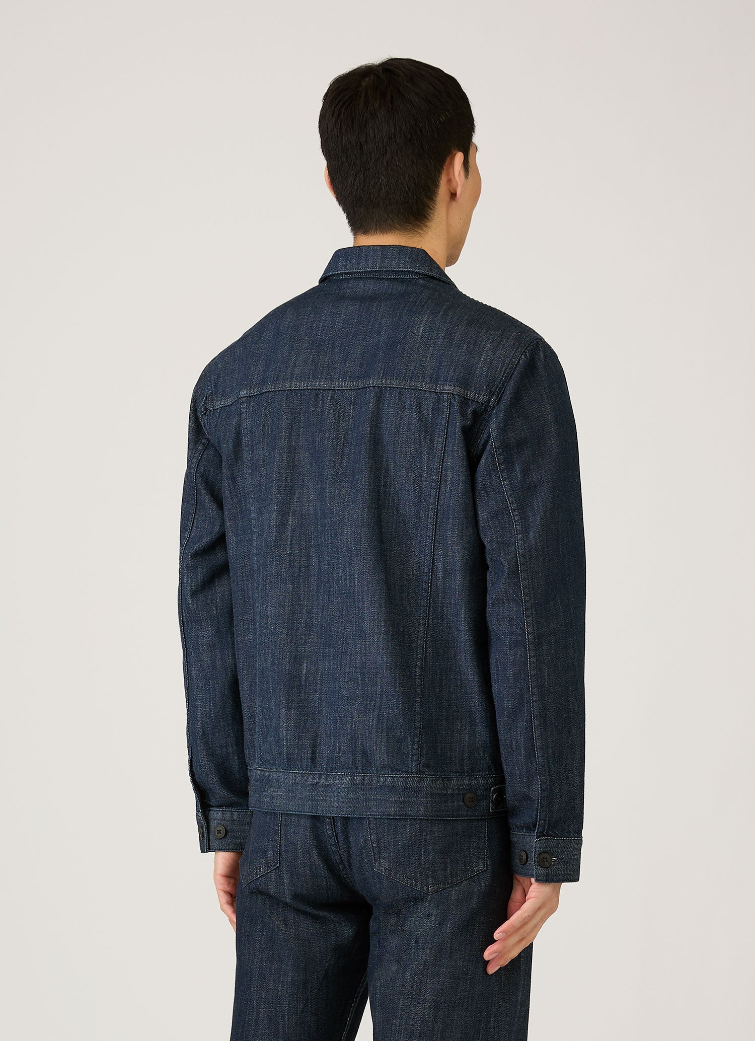 Men's Japanese Denim Jacket in Rinse Wash Denim