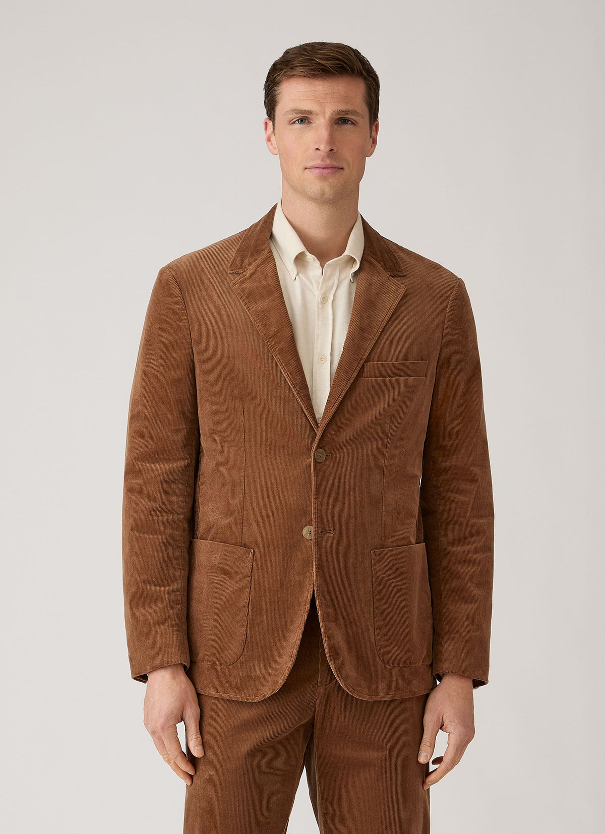 Men's Corduroy Blazer in Dark Beige